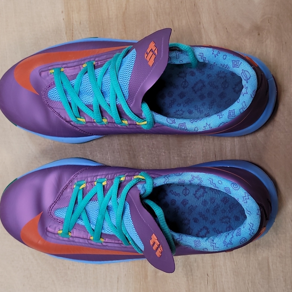Nike KD VI "6" Rugrats Special Edition Purple Orange Youth Sneakers 599477-500 - Picture 8 of 9